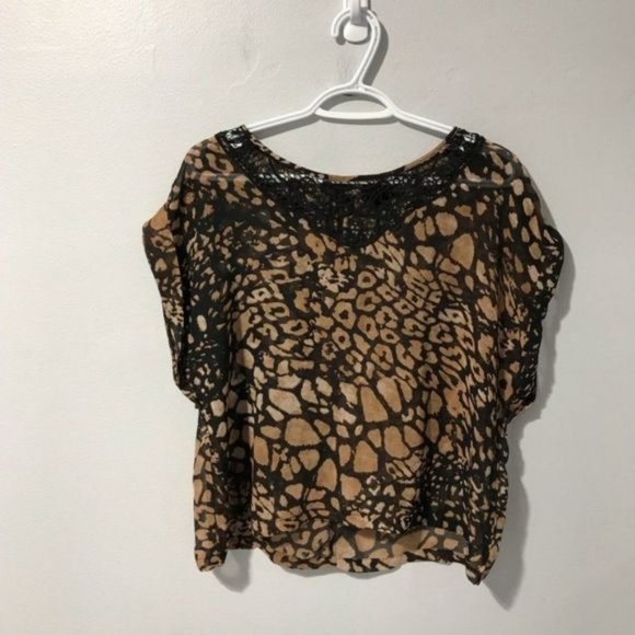 Jules + James Leopard Print Round-neck Blouse M - Picture 1 of 4